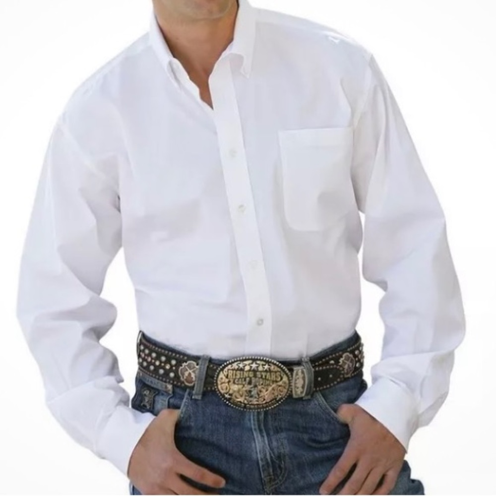 Cinch Brand White Men's Button-Up Dress Shirt Size S  [MT10320020]